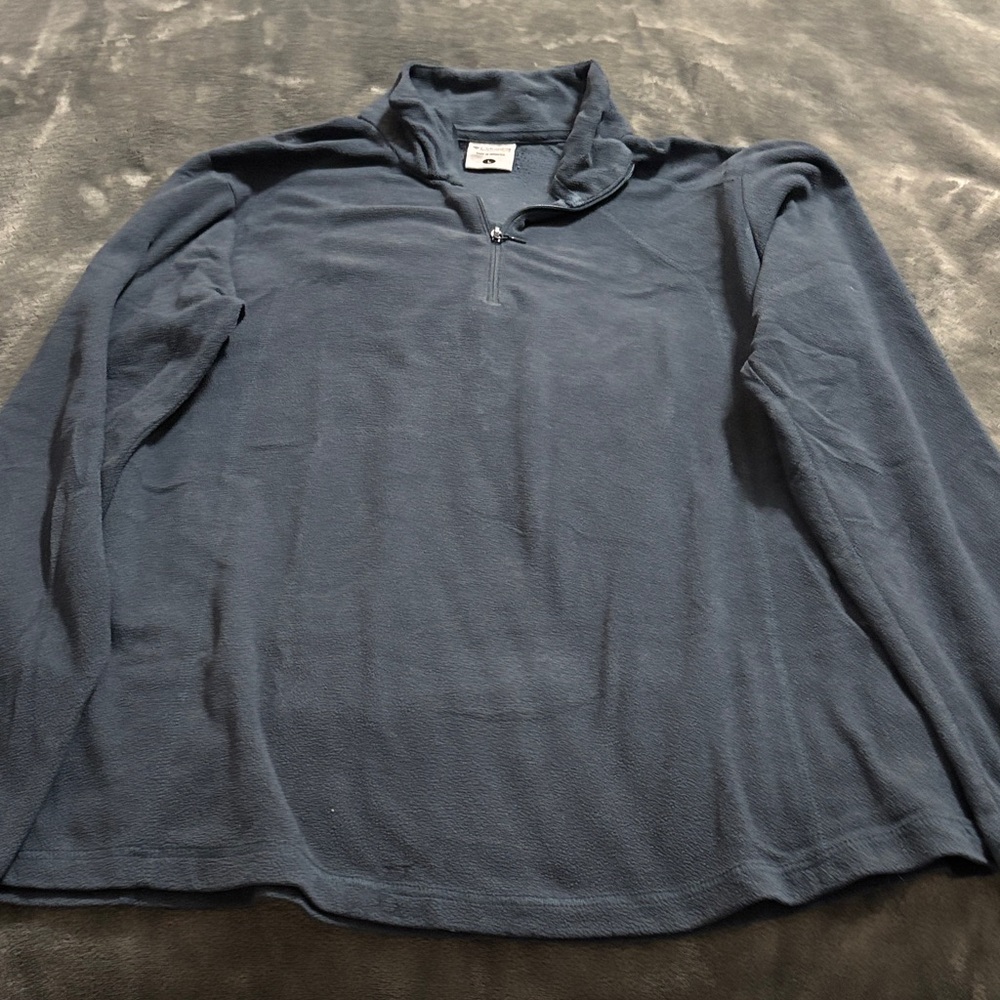 Womens Blue Quarter-Zip Sweater